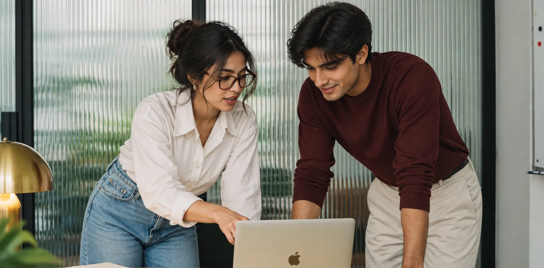 Brand team reviewing a campaign together
