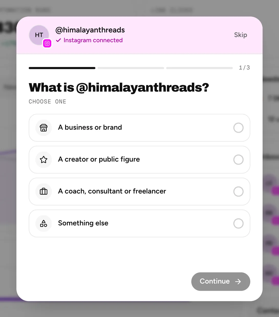 The first setup question: what is @himalayanthreads?